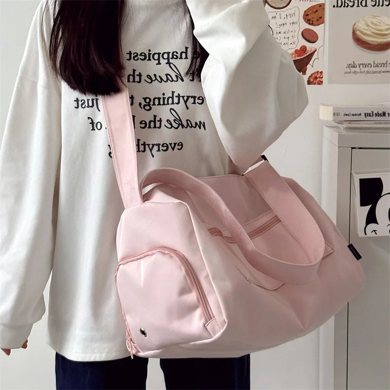 2026 New Women Large Capacity Canvas Crossbody Travel Tote Bag Casual Shoulder Messenger Bag Sports Yoga Satchel Handbags Female