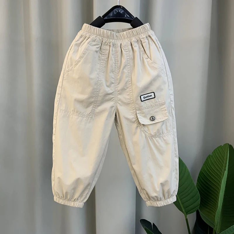 New Spring Autumn Fashion Boys Pants Loose And Comfortable Design Sport Overalls Cargo Trousers For 2-10 Years Old Kids