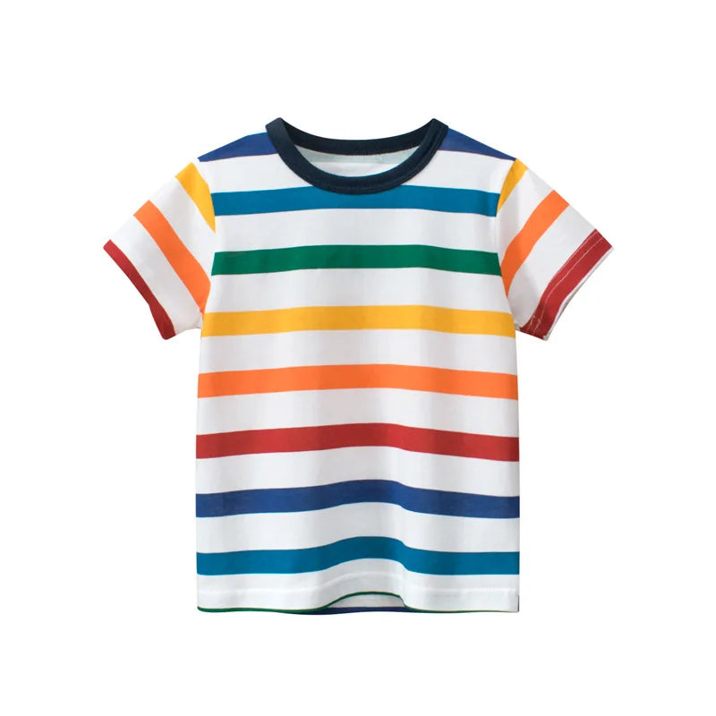Tsaujia Boys' Short Sleeve Cotton T-Shirt - Cartoon Print Active Top