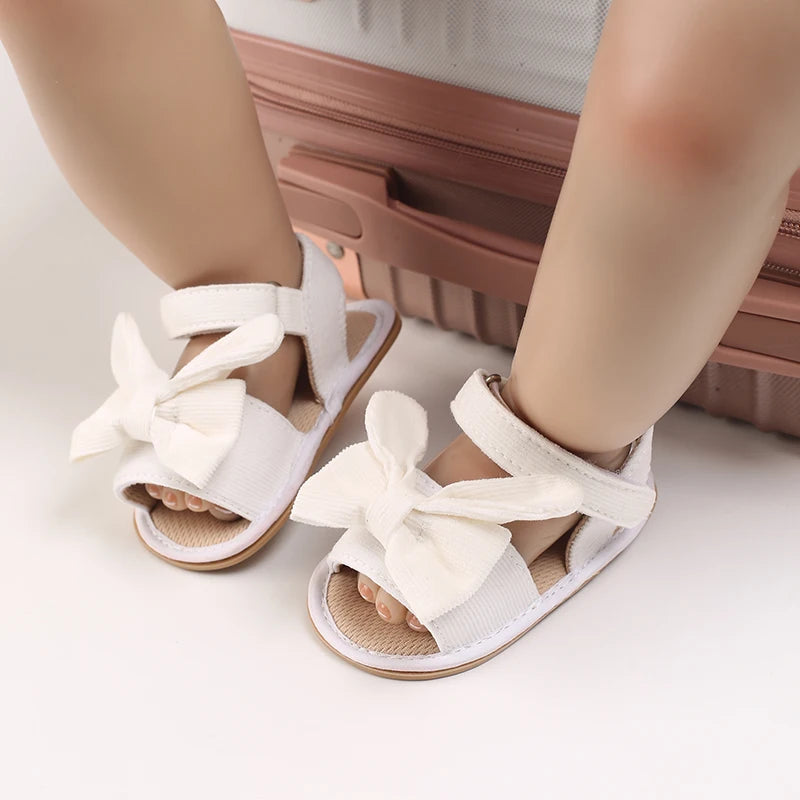 Infant Pre-walker Sandals,Girls Sweet Style Heart Bow Butterfly Decor Sandals,Soft Comfy Multi Color Summer Footwear 0-18 Months