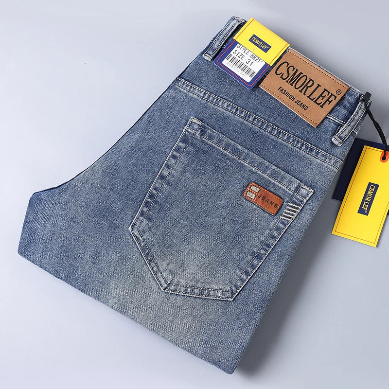 Mens Jeans Slim Fit Straight Leg Denim Pants For Men Retro Casual Style Premium Quality