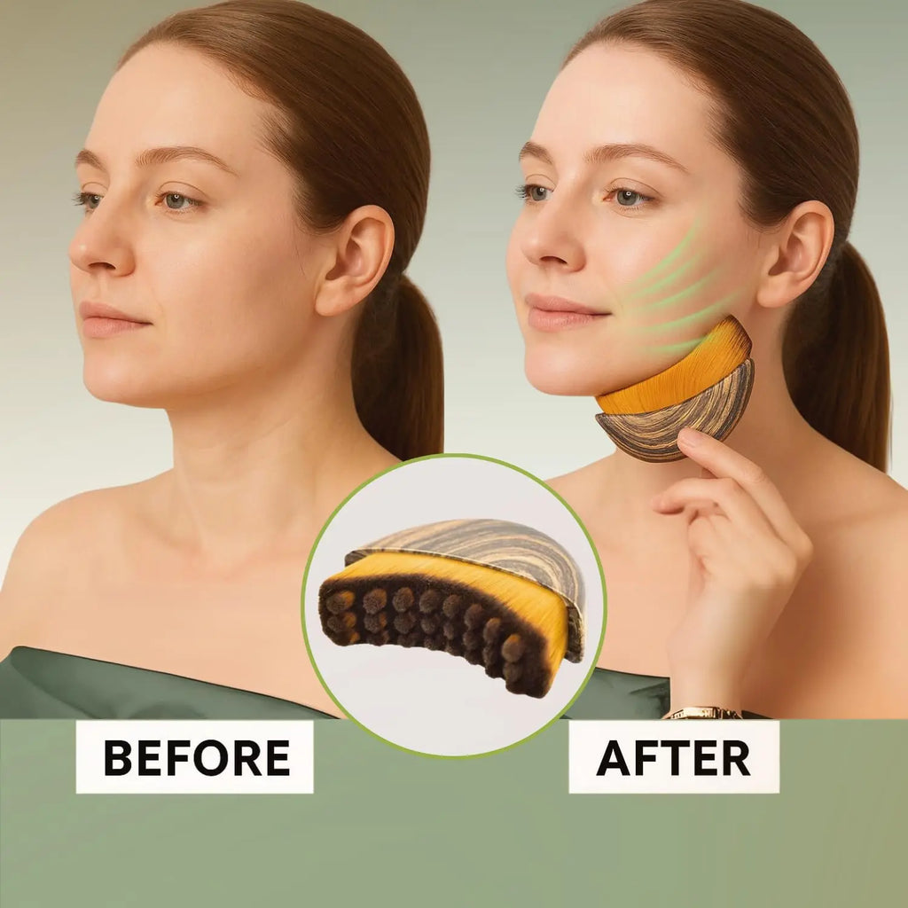 1 PCS Lymphatic Contour Face Brush with Storage Box Lymphatic Drainage Brush for Face Chin & Neck