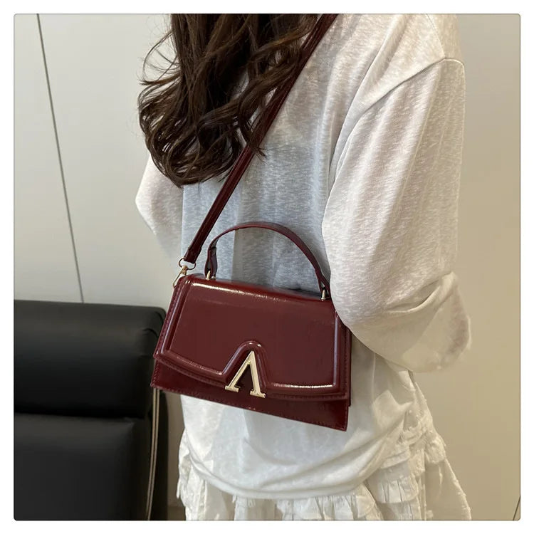 Candy Colored Minimalist Crossbody Shoulder Bag - PU Leather