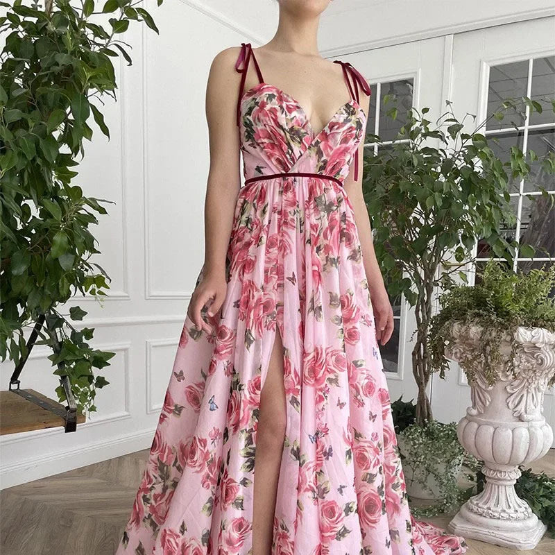 2024 New Vintage Printed Long Dress Sexy Tank Dress Beach Casual Vacation For Women Fashionable Sleeveless Design