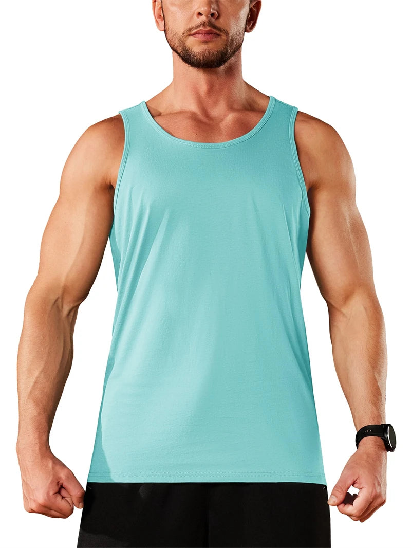 Simple Solid Color Tank Tops For Men Fashion Summer Sports Fitness 3D Printed Sleeveless Vest Loose Quick Dry Outdoor Gym Tees