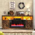 TV Stand 70-80 Inch, 32" Entertainment Center w/ 36" Electric Fireplace & LED, Media Console w/ Barn Door for , Customized
