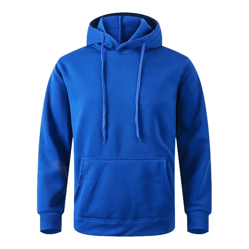 Unisex Fleece Hoodie - Casual Pullover Sweatshirt Black White
