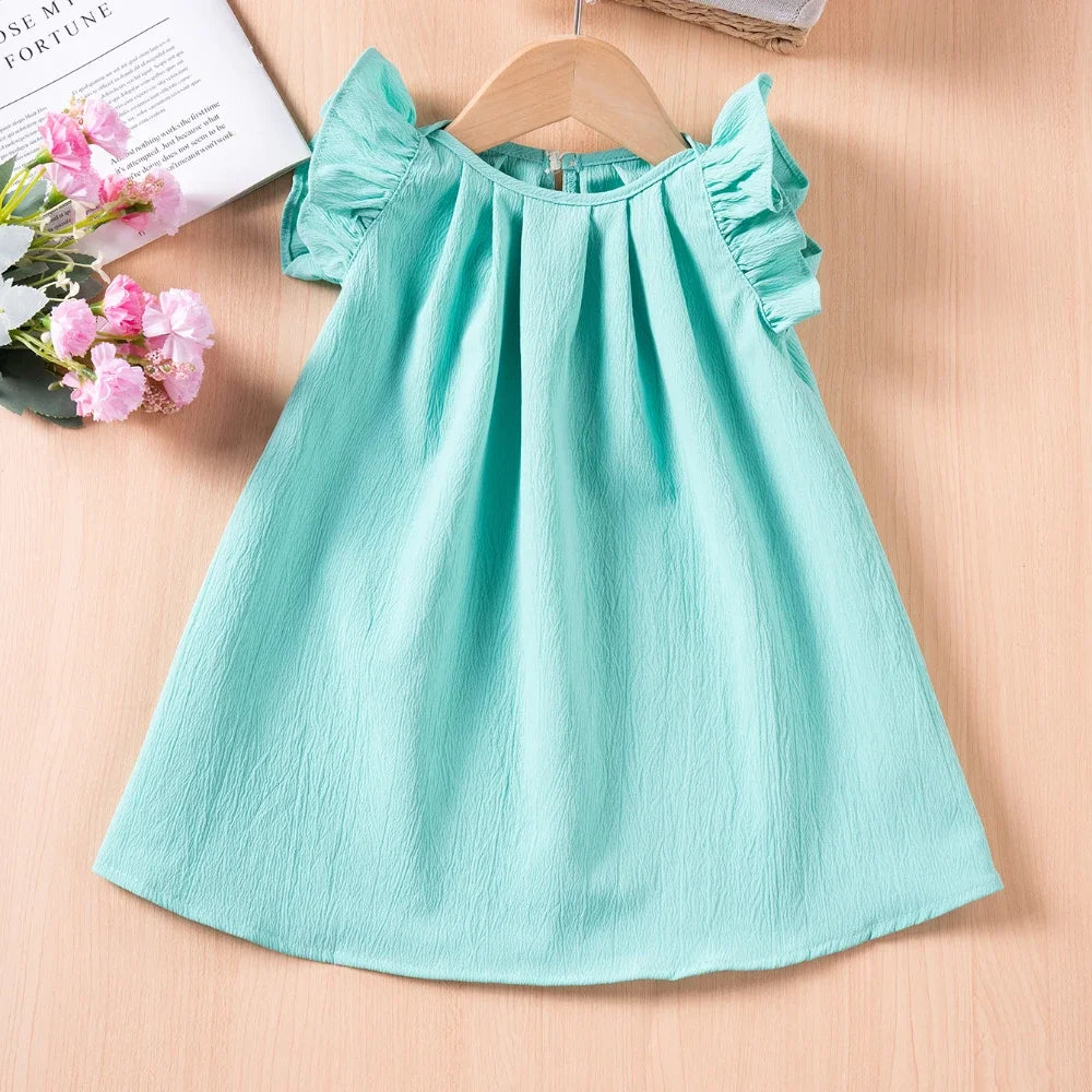 Toddler Girl Ruffle Sleeveless Princess Party Dress 1-6Y