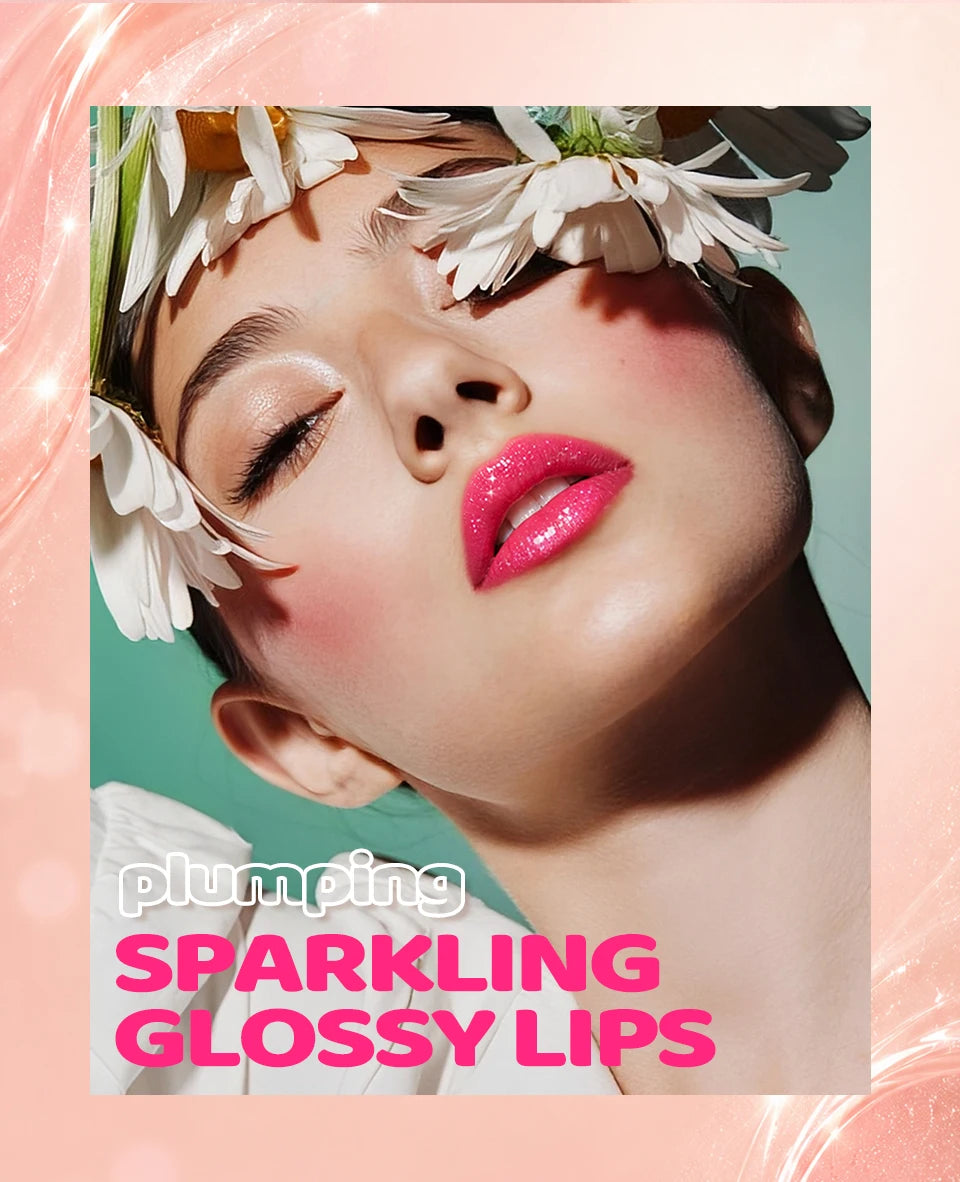 12Color Diamond Lip Glaze Pearl Sparkling Metallic Mirror Lip Gloss Moisturizing Gothic Black Rose Lipstick Halloween Lip Makeup