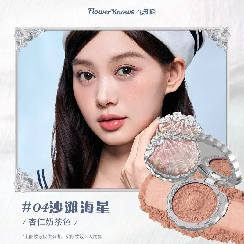 Flower Knows Shells Jewel Collection Embossed Silk Satin Blusher 5g