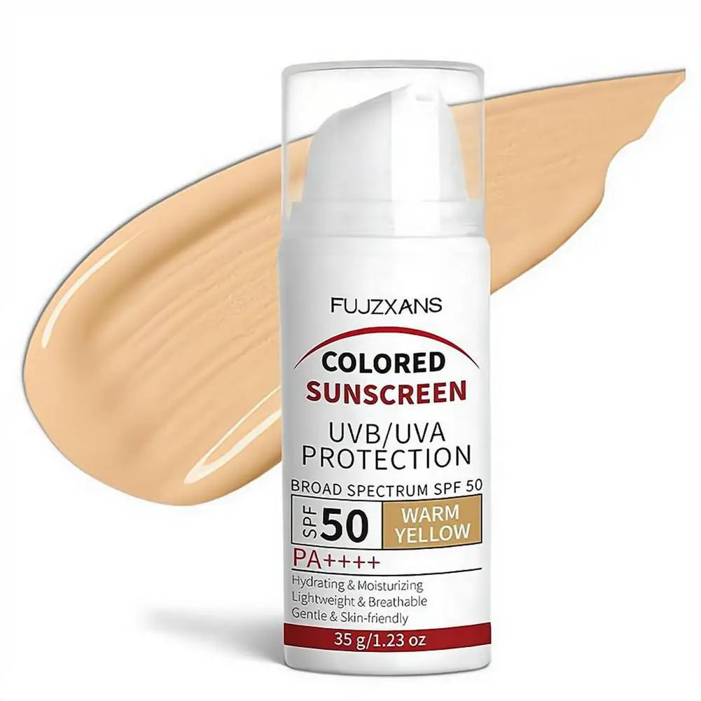 Colored Sunscreen UVB/UVA Protection Broad Spectrum SPF 50 Hydrating Lightweight Breathable Gentle Skin-Friendly Isolation Cream