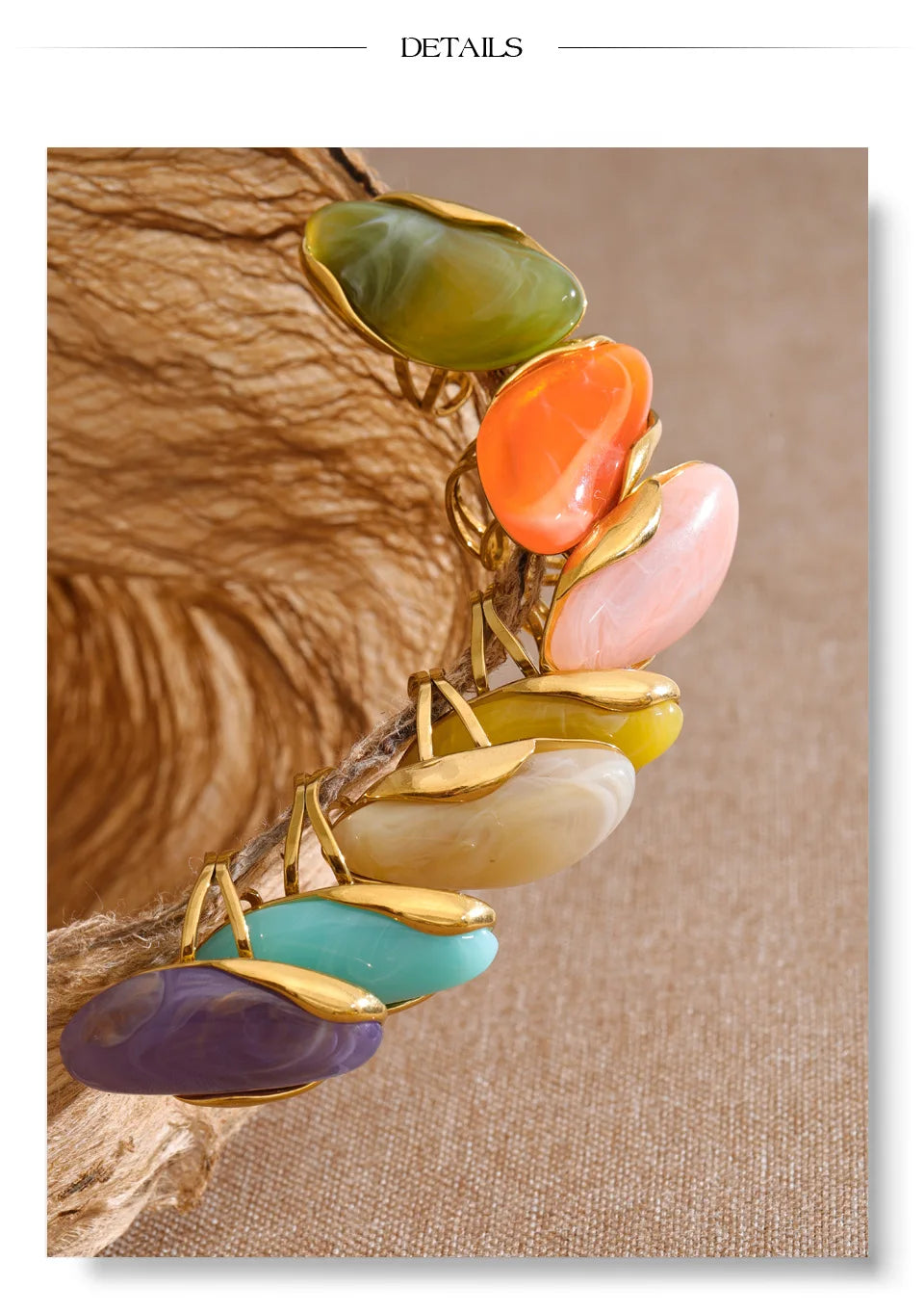 Yhpup 2026 Stainless Steel Multi-Color Resin Adjustable Ring PVD Hot Style Y2K Fashion Attractive Trend Finger Jewelry Wholesale