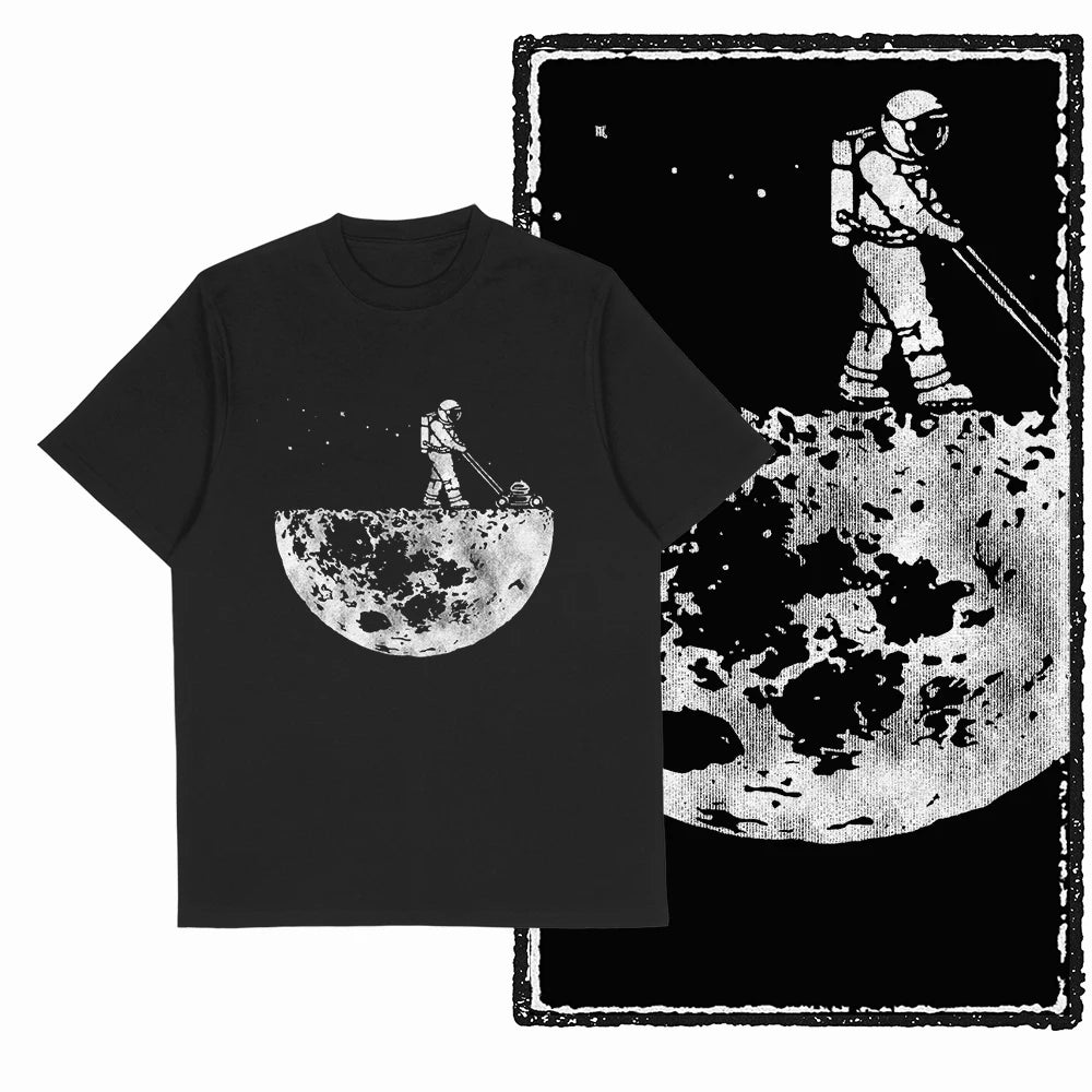 The Coolmind Men's 100% Cotton Astronaut Graphic T-Shirt - Black