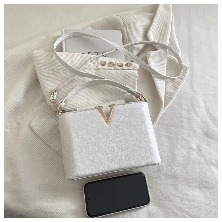 Minimalist Square Shoulder Bag - Women's PU Crossbody Handbag
