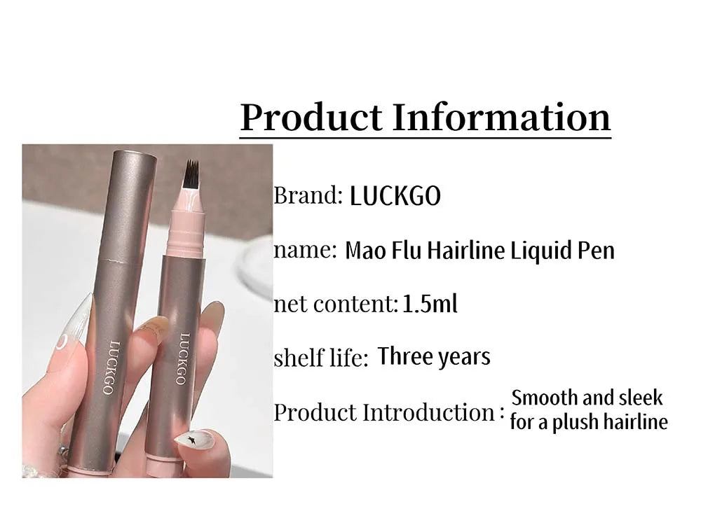 Natural Hair-Like Stroke Liquid Eyebrow & Hairline Pen Multi Forks Outline Wild Eyebrow Easy To Wear Waterproof Makeup Pen
