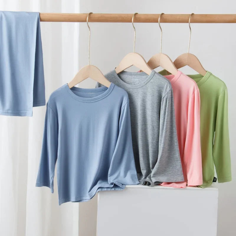 Unisex Kids Long Sleeve Pajamas Set - Cotton Blend Sleepwear