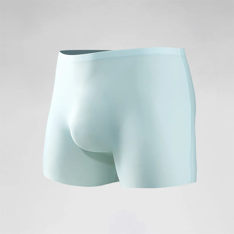 Men'S Underwear Men'S 3D Stamping Ice Silk Boxers Seamless Thin Boxers Lengthened Sports Summer Short Shorts Head