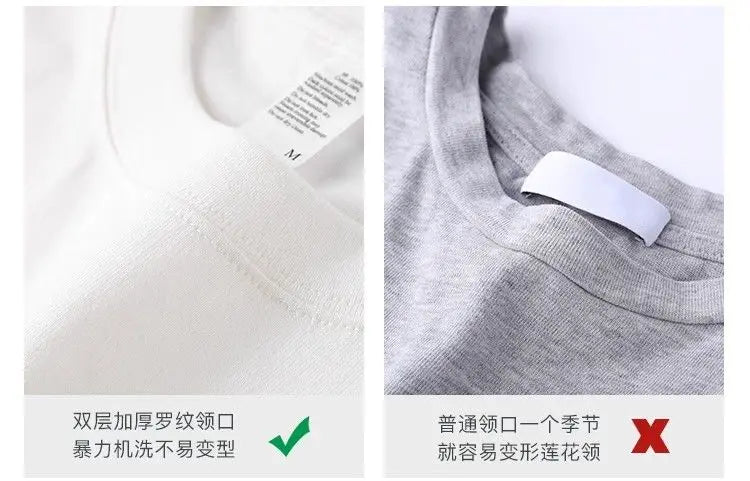 Men's and Women's T-shirts 300G Heavy Gray-purple Round Neck Short-sleeved T-shirts Women's Basic Pure Cotton Simple