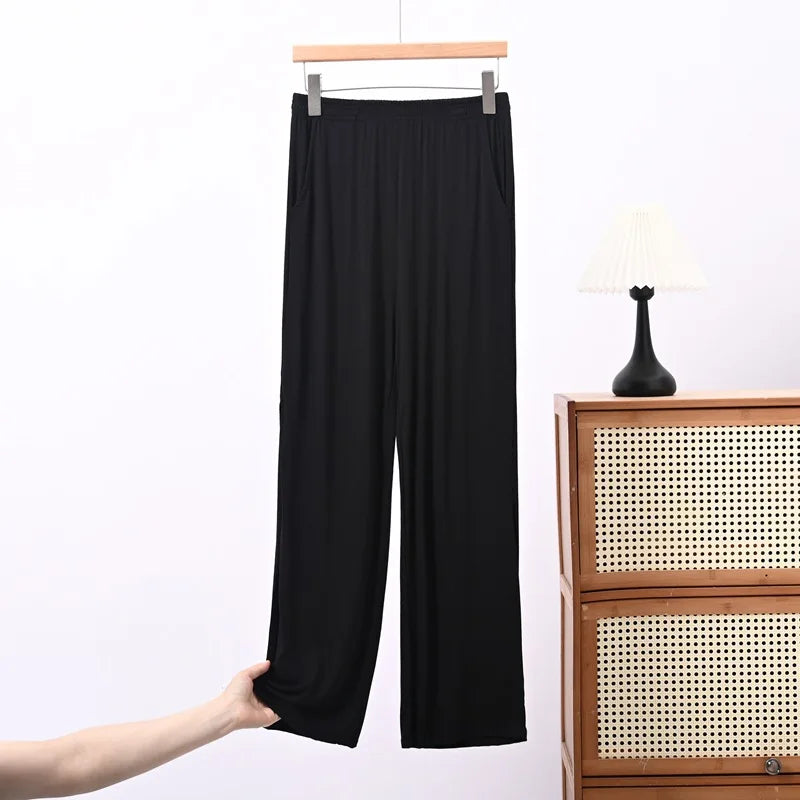 Women's Modal Pajama Pants - Casual Loose Straight Leg Sleep Bottoms