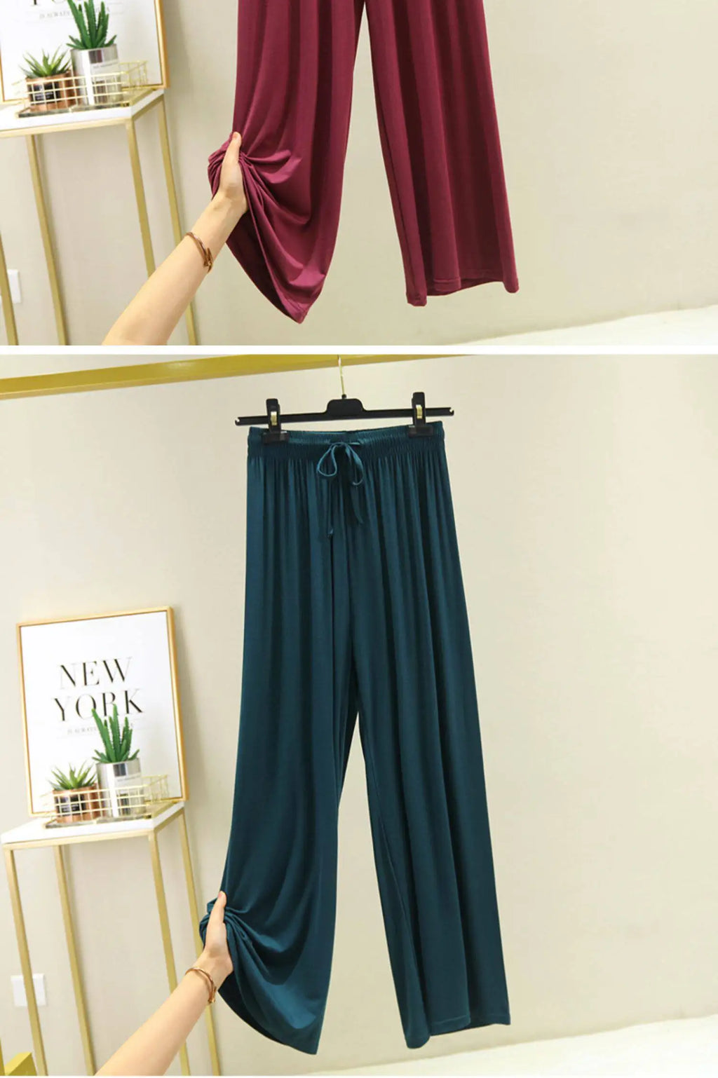 VGVFHZY Women's Wide Leg Pants High Waist Casual Loose Ice Silk