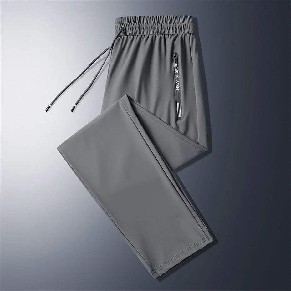 Summer Cool Pants Men 8Xl Plus Szie Sweatpants Fashion Casual Stretch Pants Male Big Size 7Xl 8Xl Summer Trousers Black Grey
