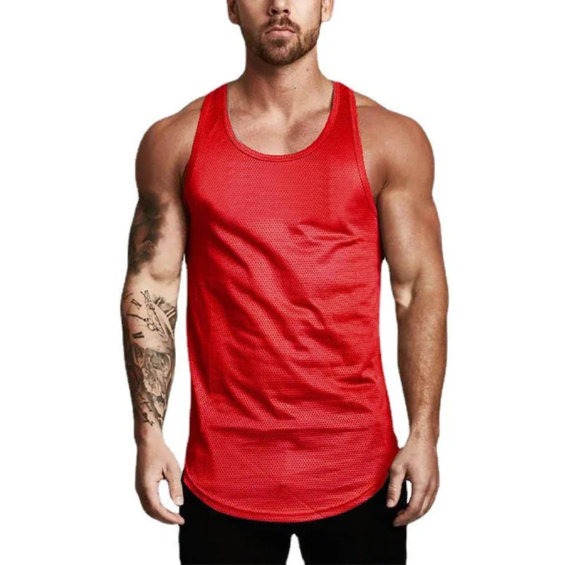 Men's Mesh Slim Fit Tank Top - Breathable Quick Dry Gym Shirt