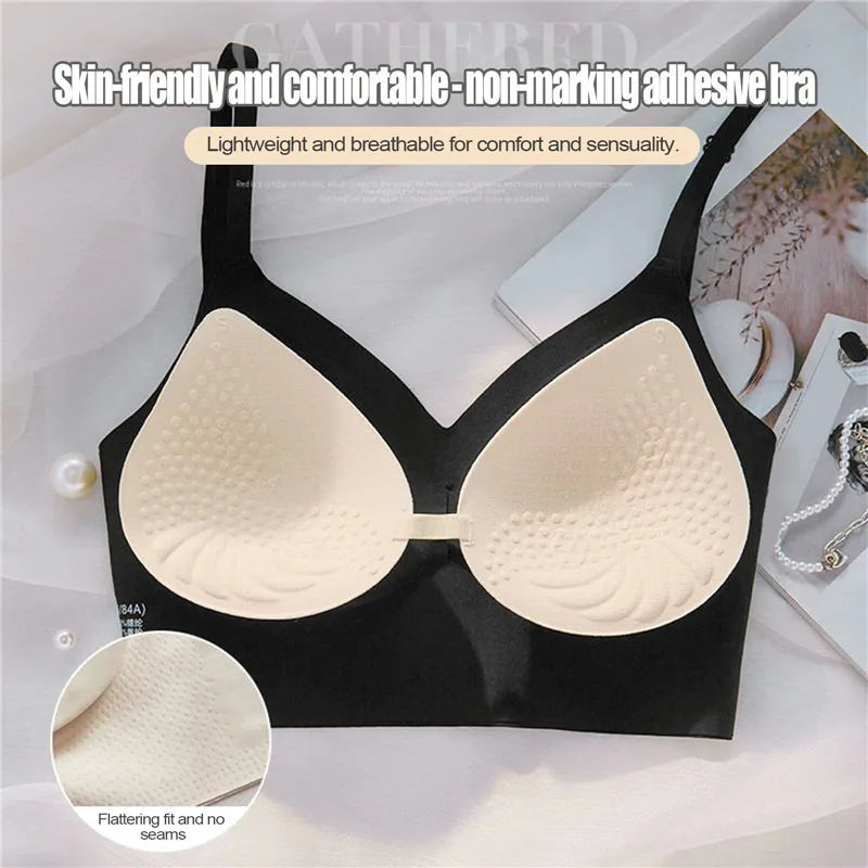 Women'S Invisible Bra Deep U Plunge Bras Backless Top For Dresses Sexy Lingerie With Transparent Strap Push Up Strapless Underwea