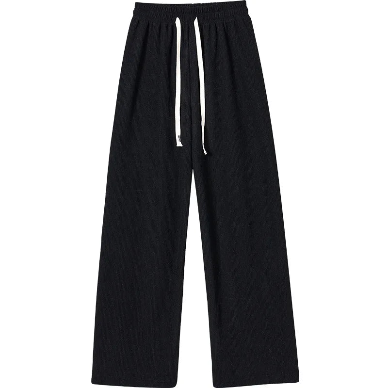 Women'S Long Pants Spring Autumn Women'S Elastic Waist Stright Long Wide Leg Pants 2024 Casual Female Long Pants Trousers