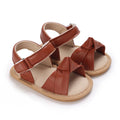 Brown Summer 0-18M Newborn Sandals Cute Bow Soft Rubber Sole Anti Slip Breathable Baby's First Pair Of Walking Shoes