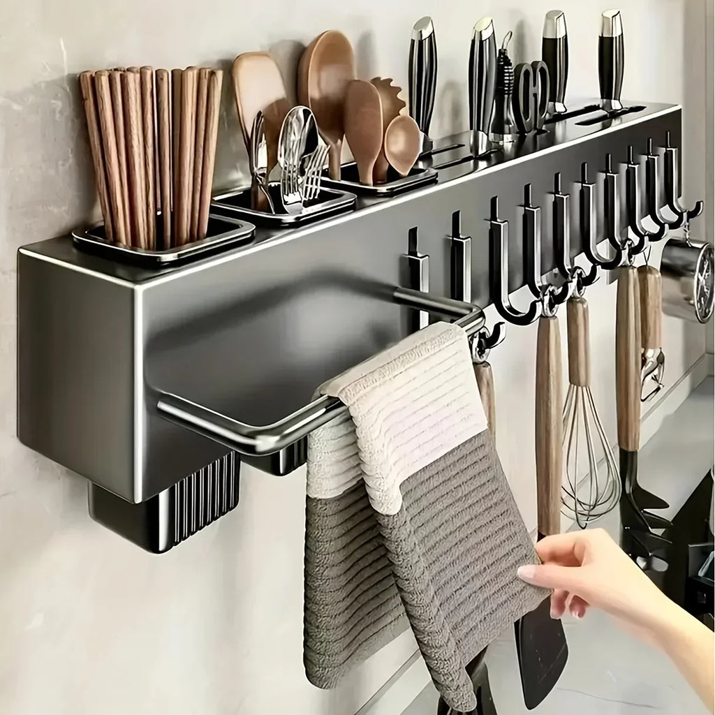 NEW Thiened Kitchen Knife Ra Wall Mounted Chopstis Tube Storage Multi-Function Carbon Steel Kitchen Storage Organizer
