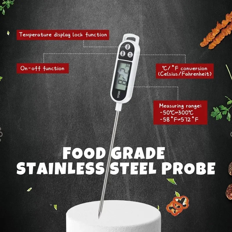 Termómetro de cocina digital para medir la temperatura de la carne, termómetro electrónico de alimentos con pantalla LCD