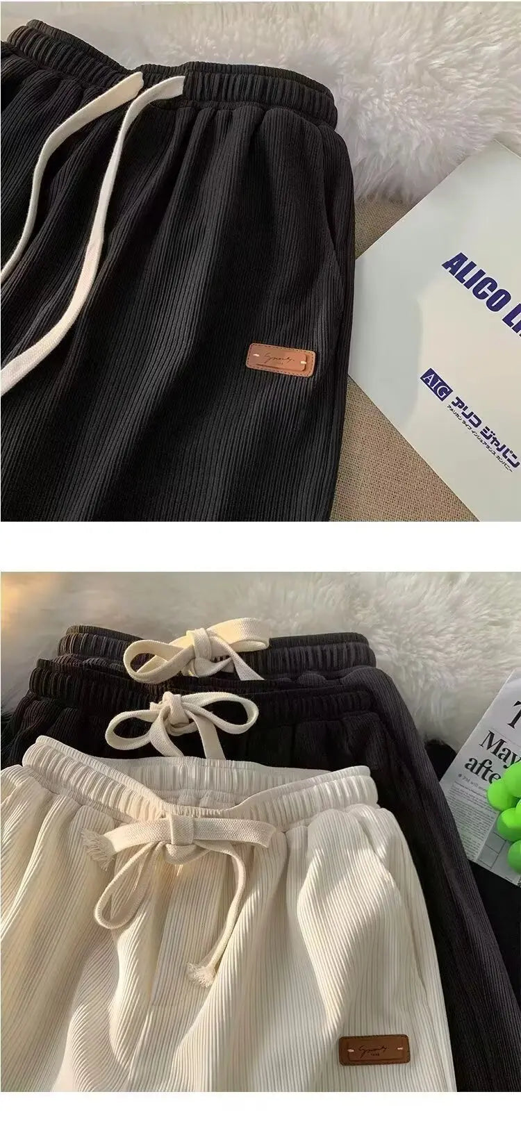 Quick Dry Men's Shorts Summer Label Design Loose Fit Sporty Five-Quarter Pants Unbranded Polyester Fiber Straight Leg Style