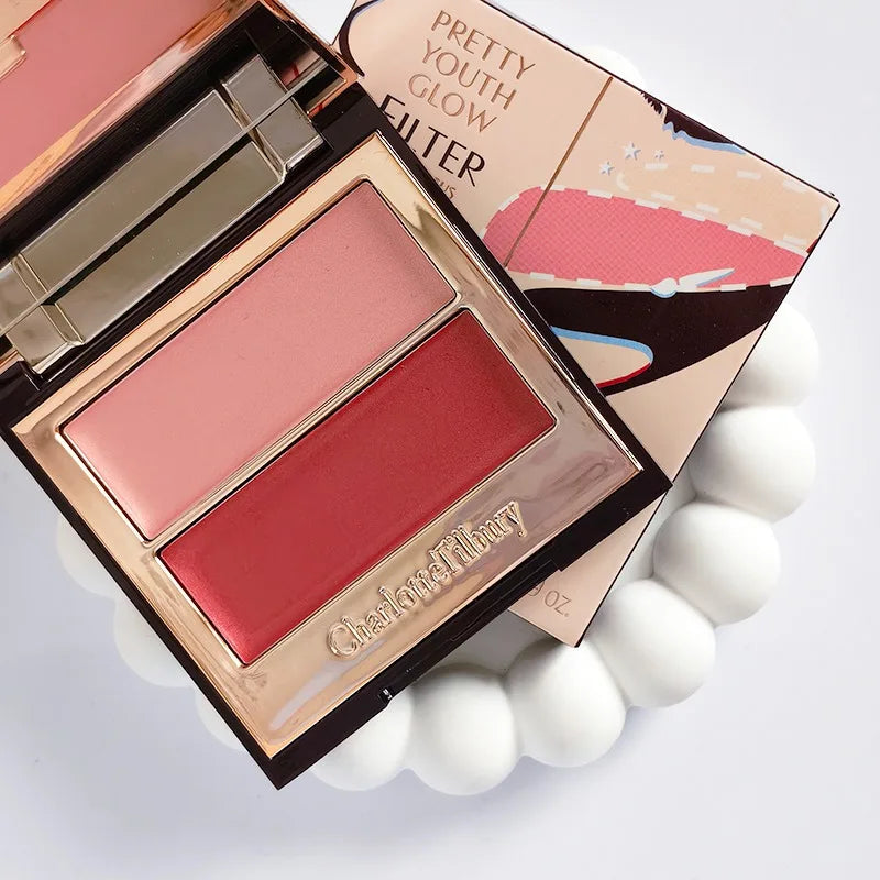 Charlotte Tilbury PILLOW TALK Series Soft Heart Double Color Powder Blusher Color Plate Hot Color Code First Love Sex on Fire