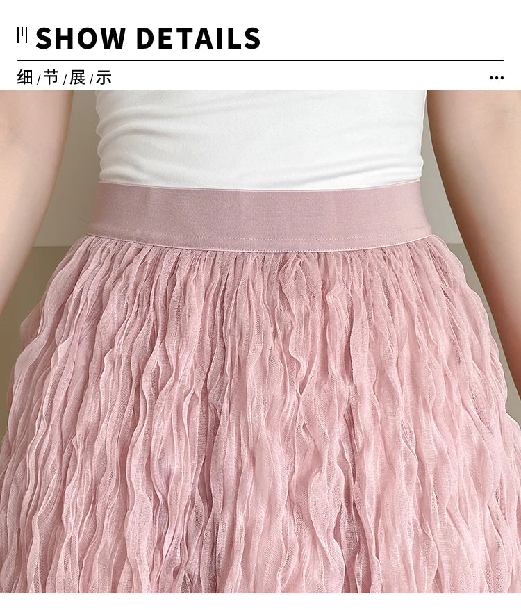 Elegant Pleated Midi Skirt, High Waist A-Line Flowy Maxi Skirts for Women, Soft Draping Skirt, Fairy Skirt for Spring Summer