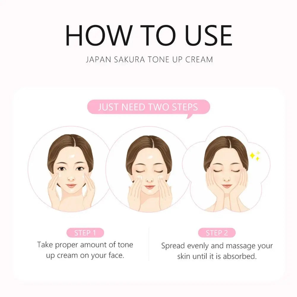 Facial Moisturizer Tone-up Cream,Sakura Essence Glow Moisturizer Cream 1.06 Fl OZ Hydrating Smooth Dry Skin Nourishing Skin Care