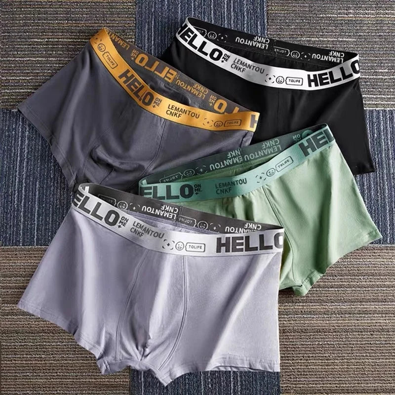 Men'S Mid-Waist Thin Sports Briefs Breathable Comfortable Large Size Boxer Shorts Youth Comfortable Flat Angle Underwear