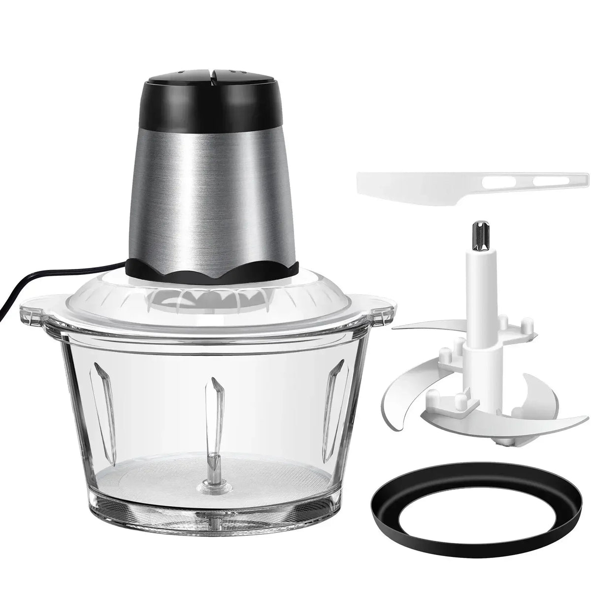 2L Electric Meat Grinder Food Chopper Stainless-Steel Blades Small Food Processor Removable Dicer 2 Speeds Meat Mincer