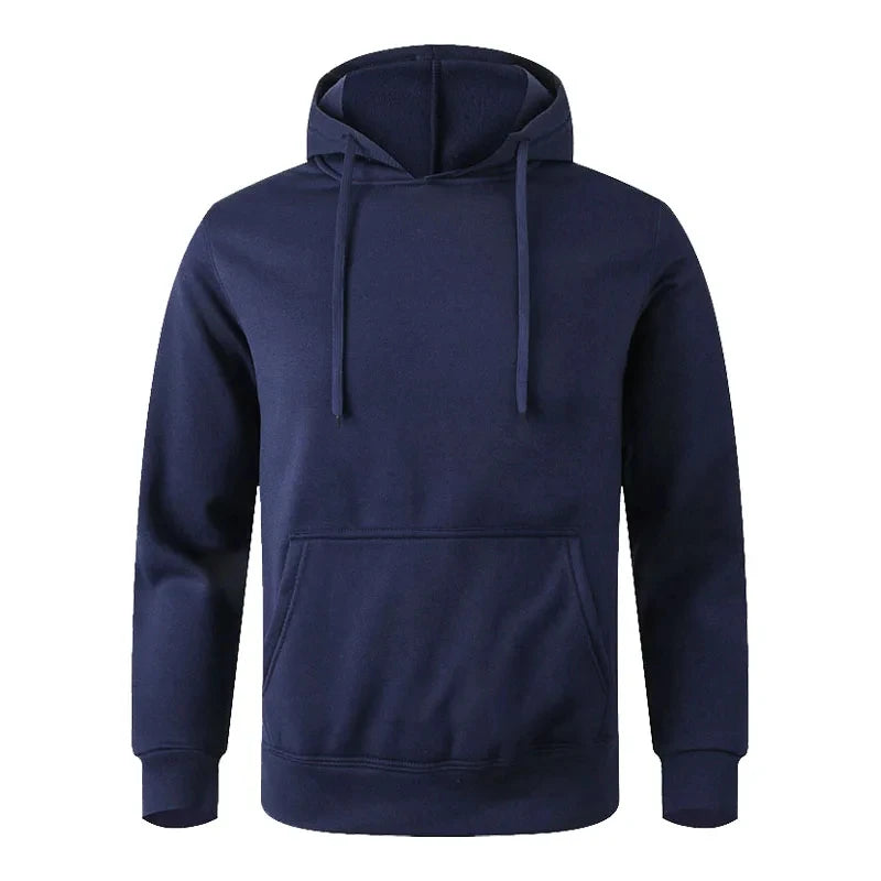 Unisex Fleece Hoodie - Casual Pullover Sweatshirt Black White