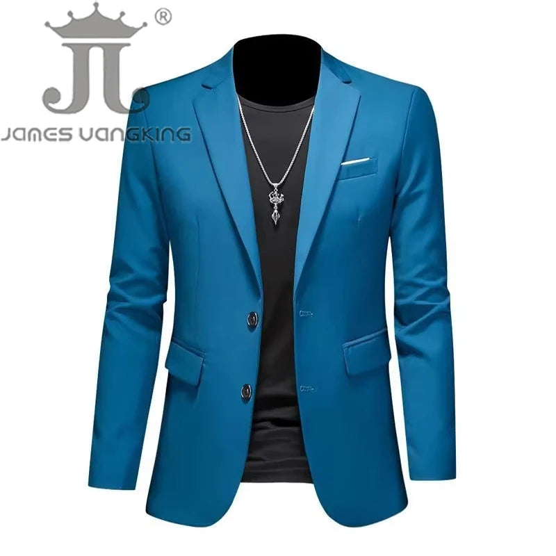 Boutique Fashion Mens Blazer Solid Color Premium High End Suit Jacket For Men Groom Wedding