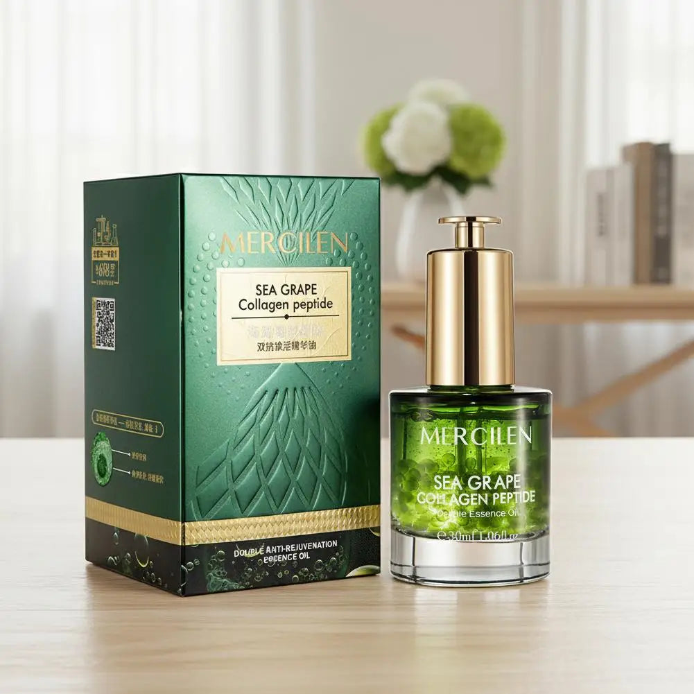 Sea Grape Collagen Peptide Double Essence Oil 30ml Facial Care Tightening Moisturizing Face Serum Korean Skin Care