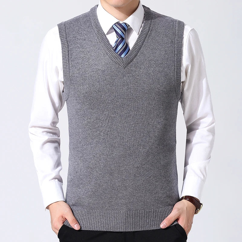 Men'S Casual Sweater Vest Warm Comfortable Autumn Winter Fashion Outerwear