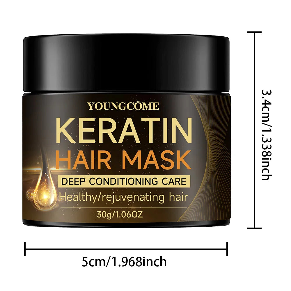  YOUNGCOME Keratin Hair Mask Moisturizer Conditioner Soft Smooth Frizz Damaged Hair Care Repair Hair Restore Shine Hair Mask