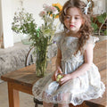 Korean Summer 2026 Girls' Dress Elegantly Floral Backless Children's Clothing Korean Style Kids' Fashion Available Now