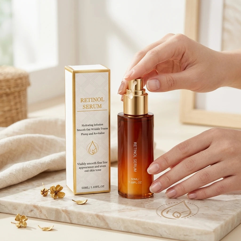 Retinol Facial Serum Moisturizing Soothing Skin Shrink Pore Reduce Fine Line Fade Dark Spot Brightening Lightweight Face Essence