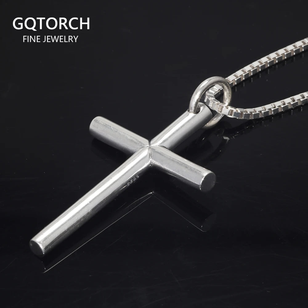 Real Solid 925 Sterling Silver Cross Pendant For Men And Women'S Smooth High Polishing Design Jesus Christ Jewelry