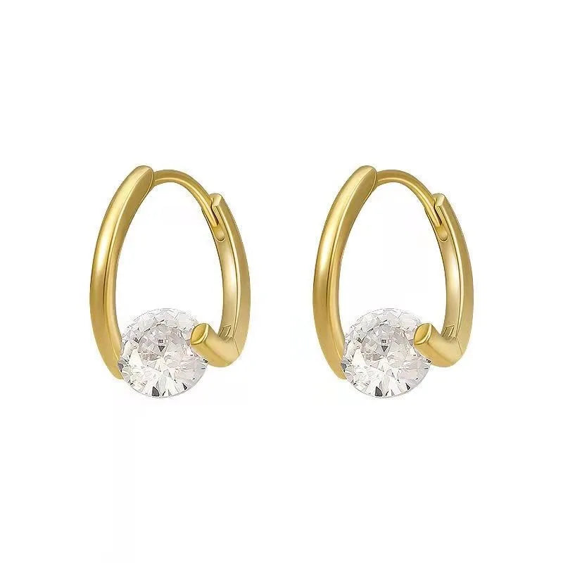 Korean Fashion Zircon Drop Earrings For Women'S Jewelry 2026 Trending New Luxury Women'S'S Geometric Hoop Earrings Pendientes Gifts