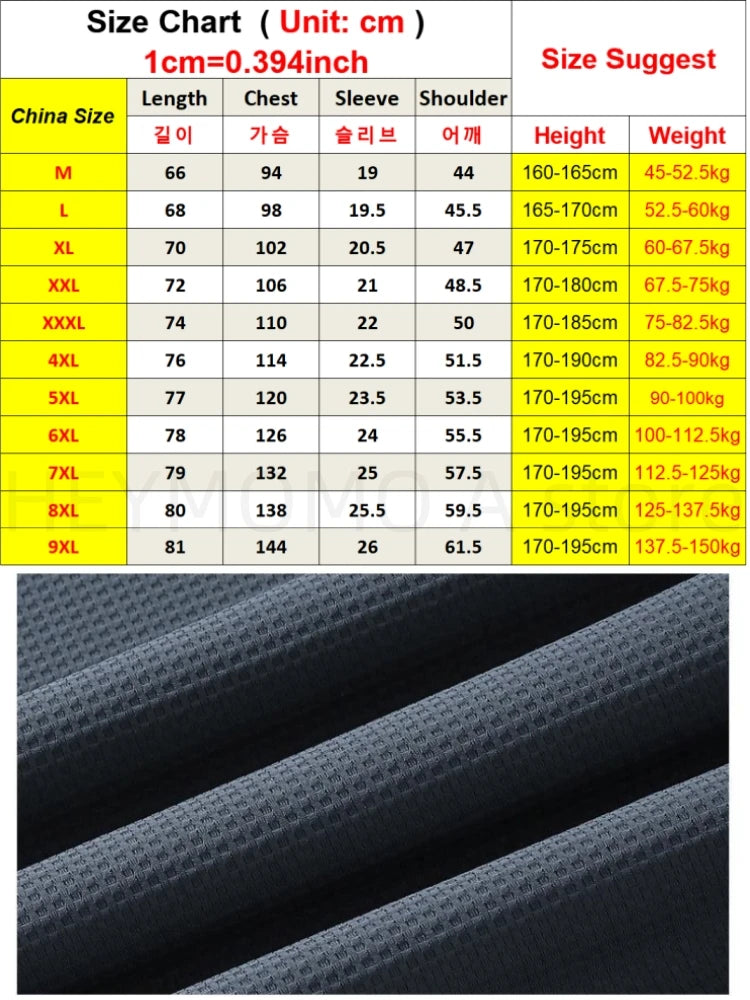 Plus Size 7XL 8XL 9XL Summer V-Neck T-shirts For Men Ice Silk Cooling Quick-dry Breathable Men's Short-sleeved T Shirts