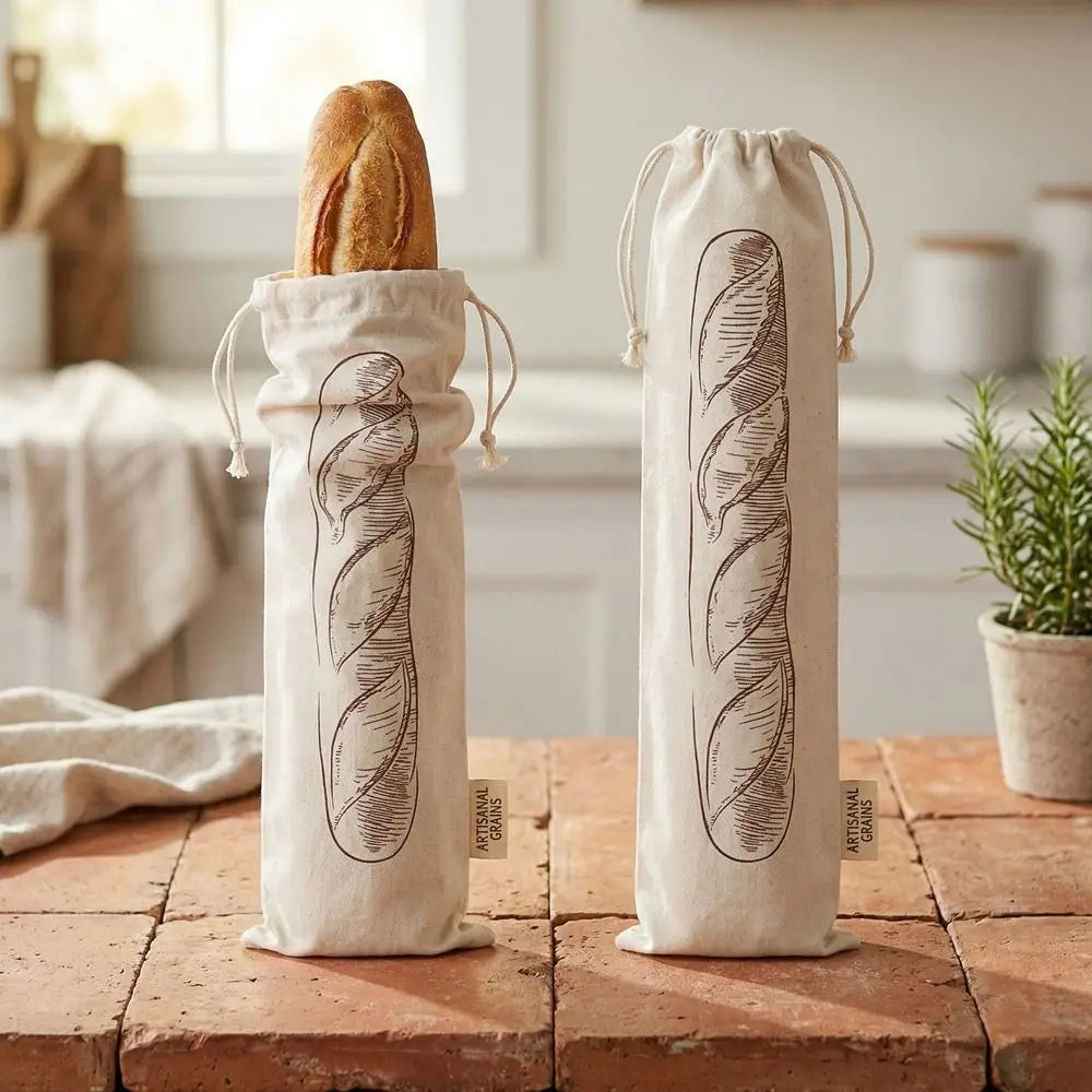 2 BOLSAS GRANDES DE LINO PARA PAN Bolsas de almacenamiento de pan ecológicas que mantienen la frescura, lavables, reutilizables con cordón, para panaderías