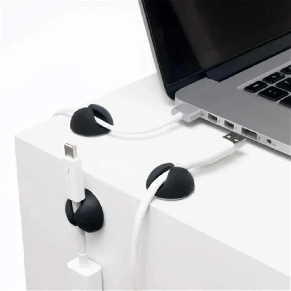 Silicone Round Cord Clips Self Adhesive Cable Management Organizer 20 Pack For Desk Car Home Tidy