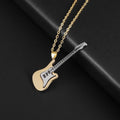 Punk Guitar Pendant Necklace for Men